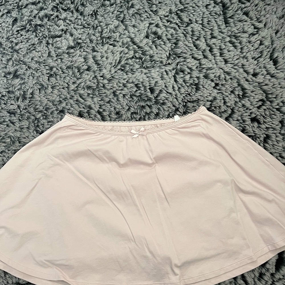 coquette pink lace trim skirt